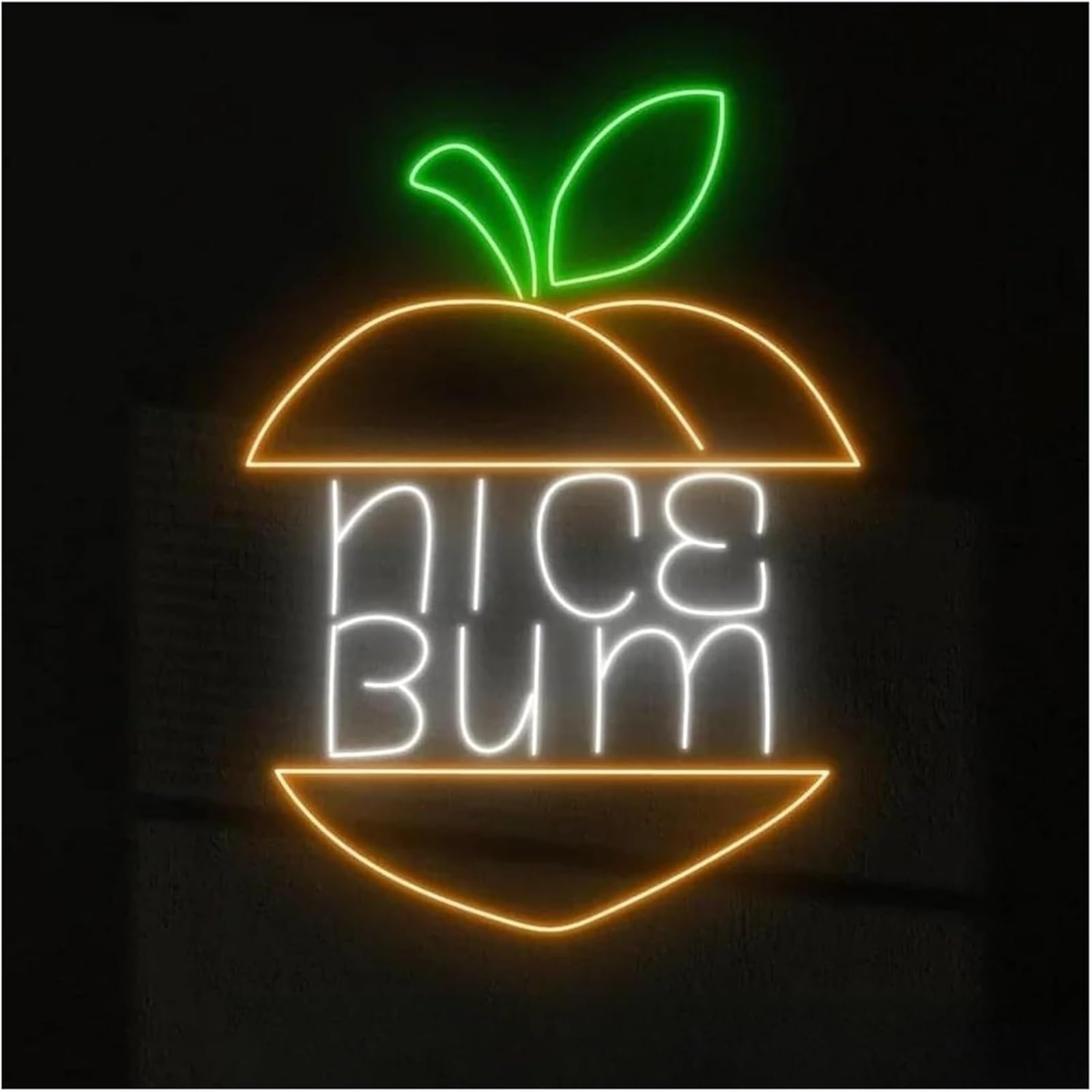 Luz de neón Letrero de neón Nice Bum para baño, inodoro y ducha, decoración pared 38 cm
