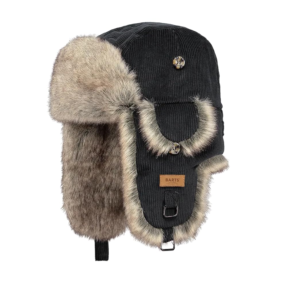 Barts Men's Black Rip Bomber Corduroy Trapper Hat By