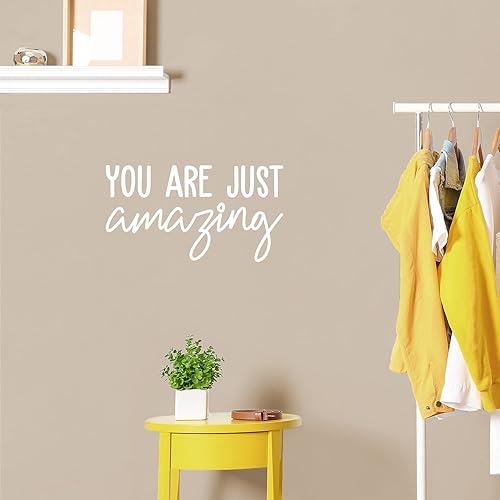 Calcomanía de vinilo para pared, You are Just Amazing (12 x 22 pulgadas), moderna calcomanía motivacional con cita para el hogar, oficina,