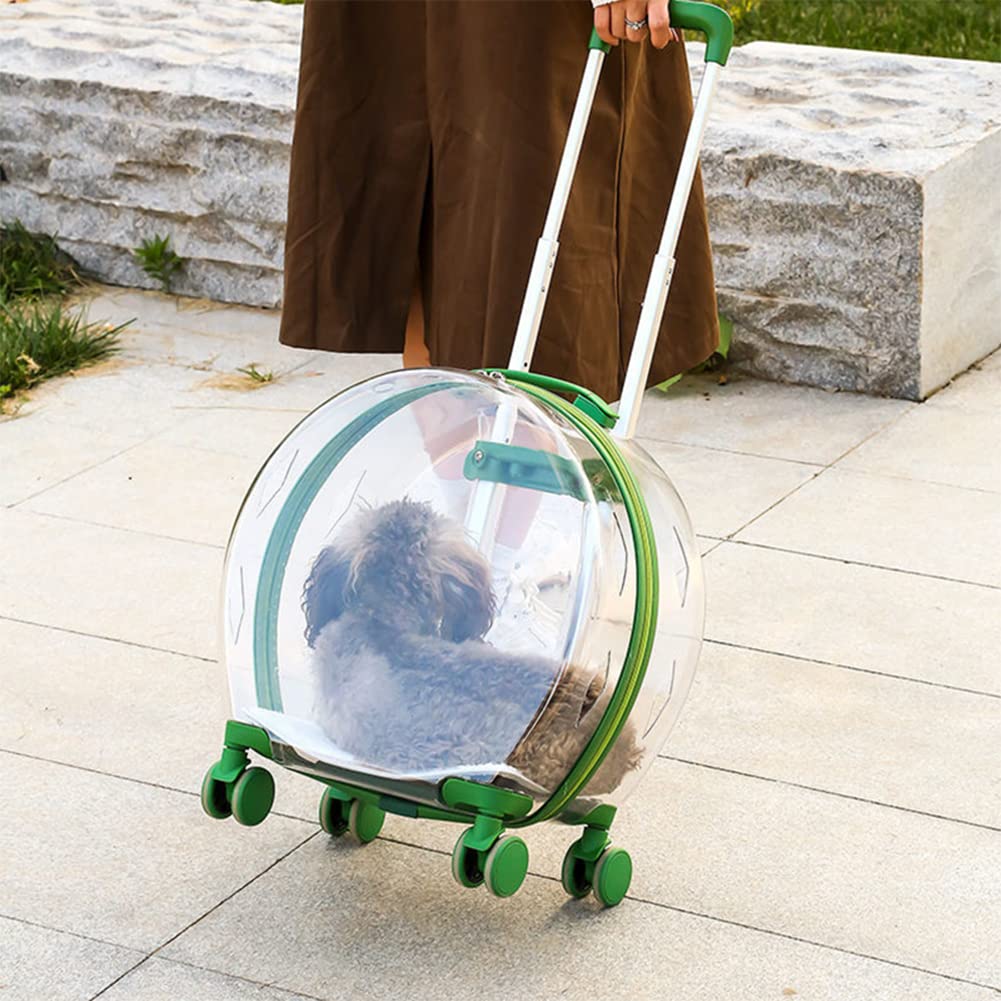 Bolsa de gato transparente portátil Multifuncional Mochila para mascotas Trolley