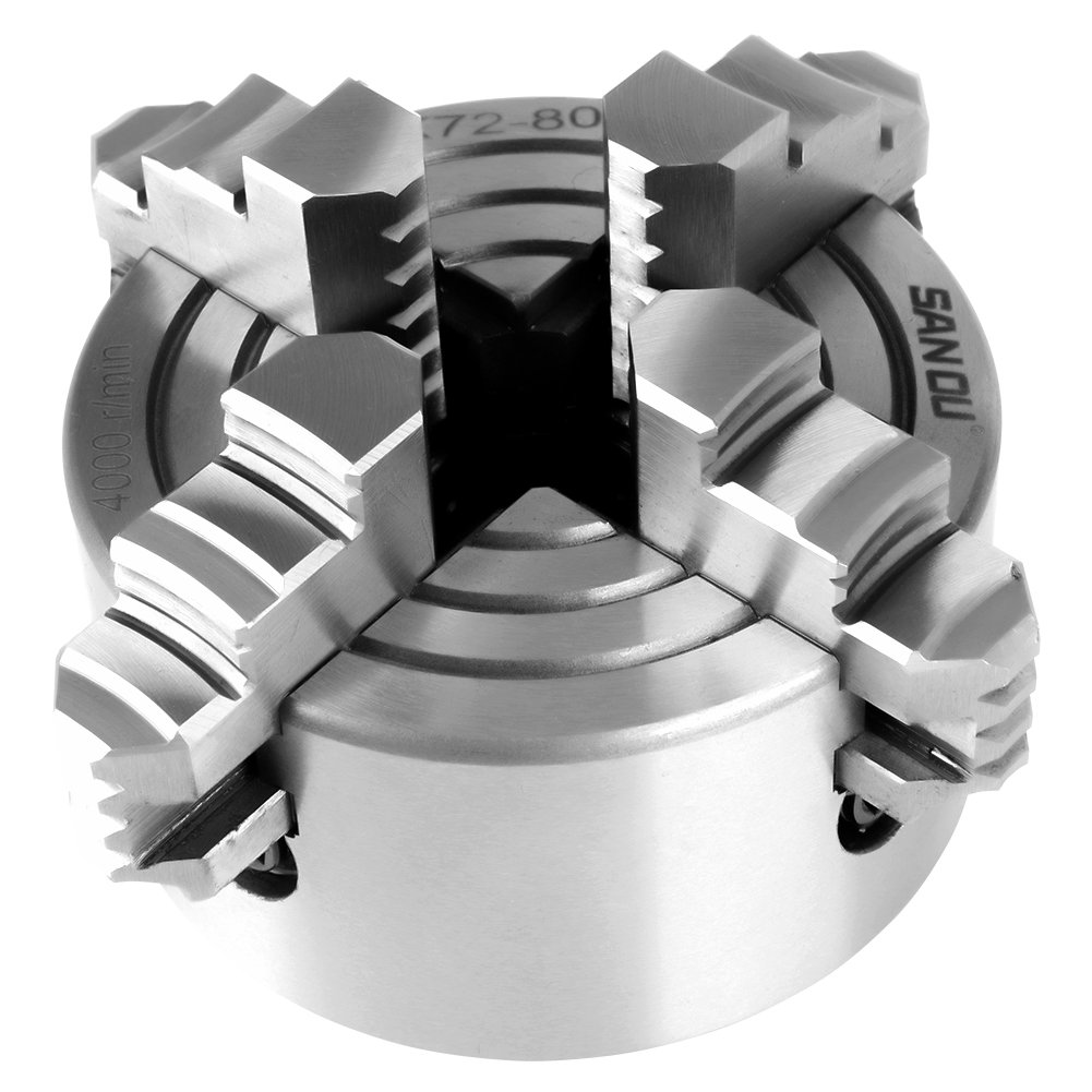 K72 – 80 mandril Torre 4 mordazas Independiente ajustable y reversible Dia. 80 mm