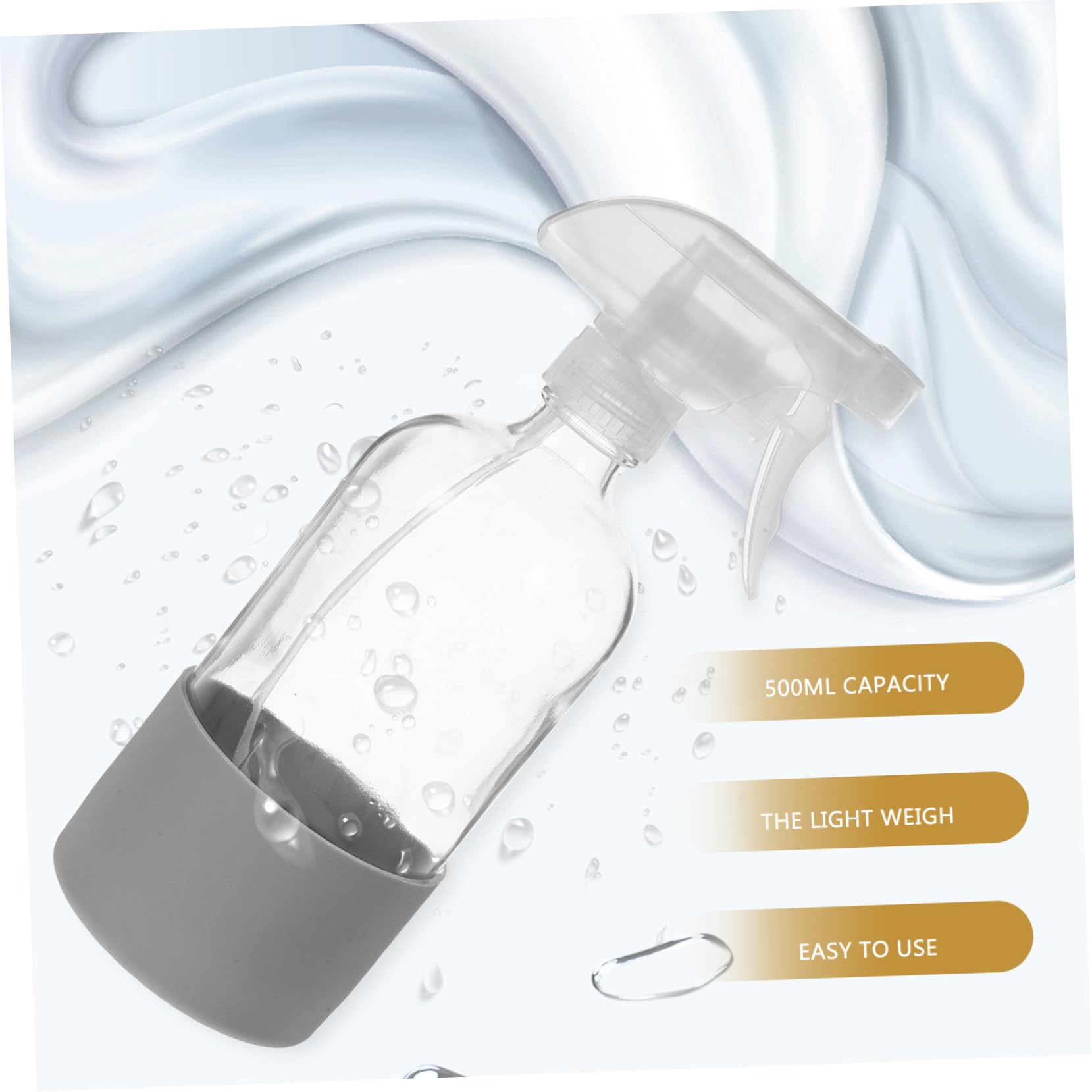 Homoyoyo 3 Stück Leere 500ml Glas Sprühflaschen mit Rutschfestem Silikonboden Wiederbefüllbar Feiner Sprühnebel für Pflanzenpflege Küche und Garten