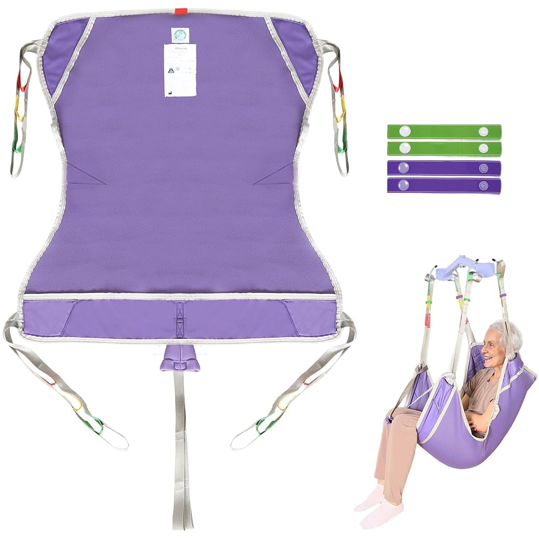 Cinghia di sollevamento per WC, cintura di sollevamento per pazienti per il trasferimento di anziani, bariatrici, disabili, capacità di carico 500 lbs (viola, piccola)