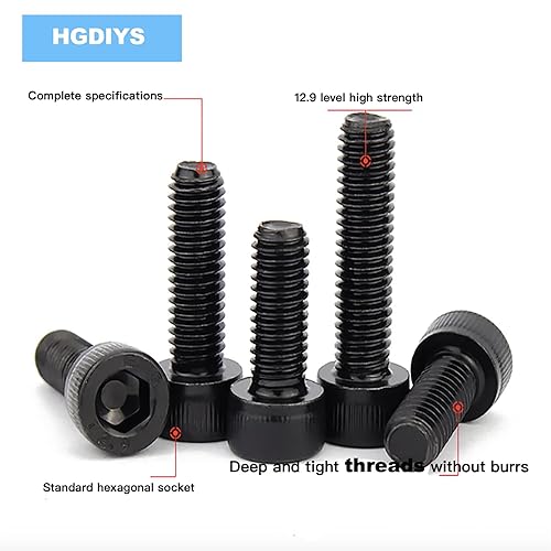 Miniatura 5 de Juego de 1640 tornillos métricos M6 M5 M4 M3, tornillos métricos y tuercas, tornillos de cabeza hueca de 12.9 tornillos métricos de cabeza hexagonal