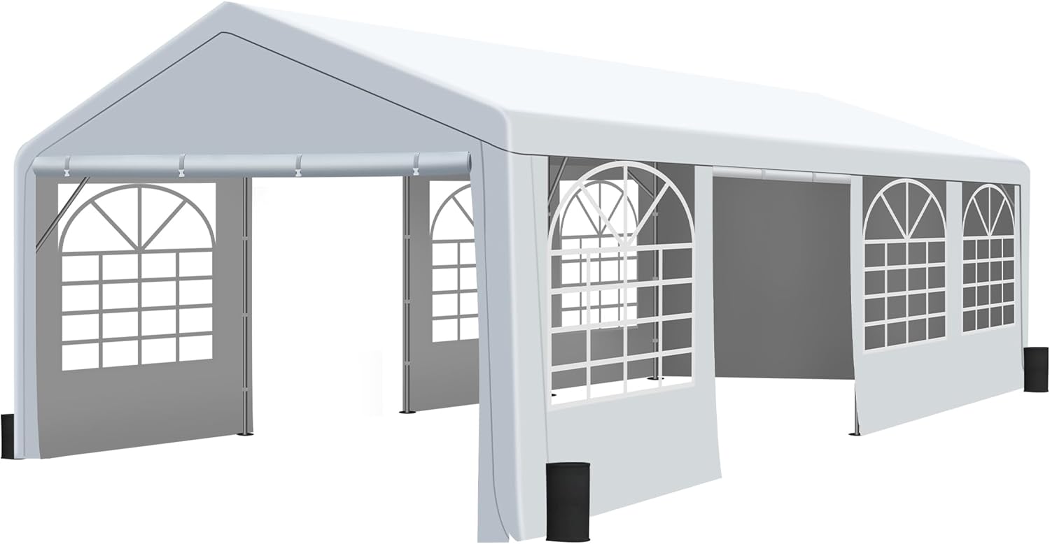 13x26 heavy-duty outdoor canopy tent with 4 sand bags