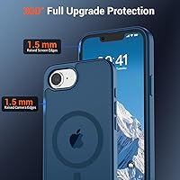 Vista 462 de SUPFINE Funda magnética para iPhone 11 con protector de pantalla (compatible con MagSafe) (protección contra caídas de grado militar), translúcida