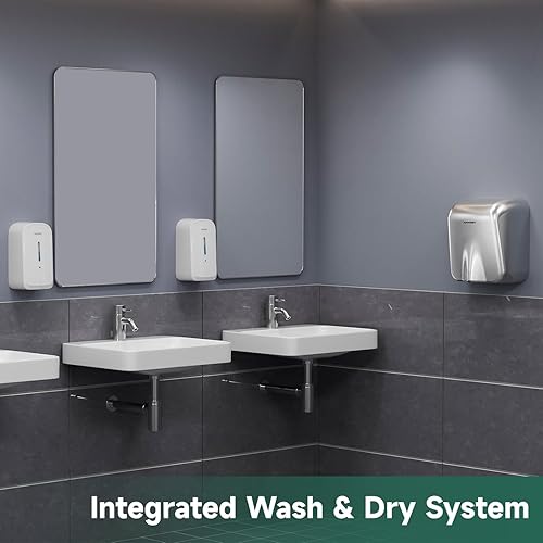 Miniatura 5 de Dispensador de jabón automático comercial, gran capacidad de 34 onzas33.8 fl oz, dispensador de líquido sin contacto para baños de alto tráfico,