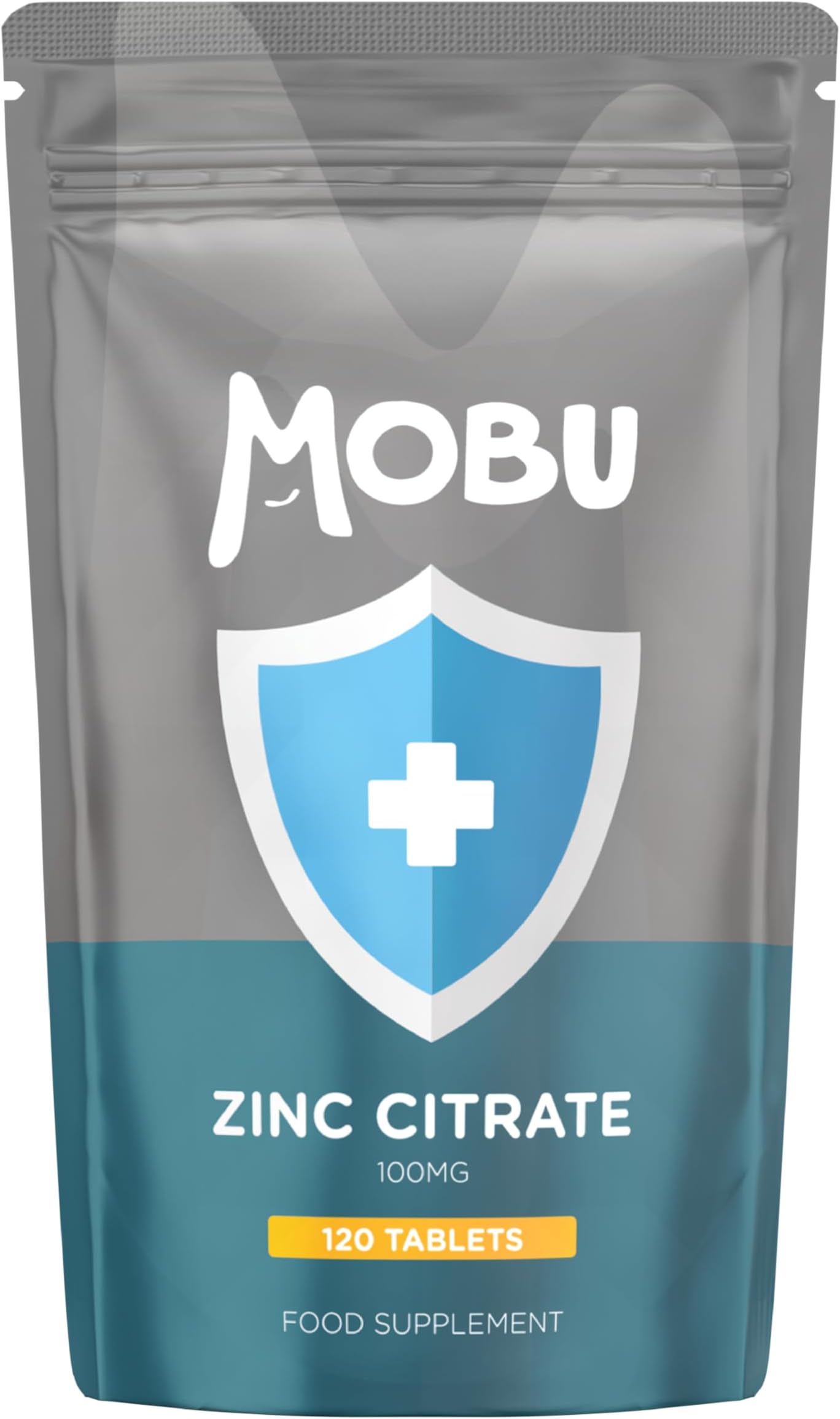Zinc 100mg 120 Tablets Max Strength | Immune Function, Fertility & Healthy Bones, Vision, Hair, Nails and Skin | Zinc Citrate Supplement | Vegan UK Made | GMP Approved | MOBU