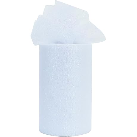 TONIFUL White Glitter Tulle Roll: Enhance Your Creations with Shimmering Elegance