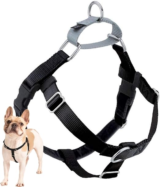 2 Hounds Design Freedom No Pull Dog Harness, Adjustable Harness, Easy Walking & Comfortable Control, Fits Small, Medium & Large Dogs, Solid Colors, Made in USA, 5/8" SM, Black