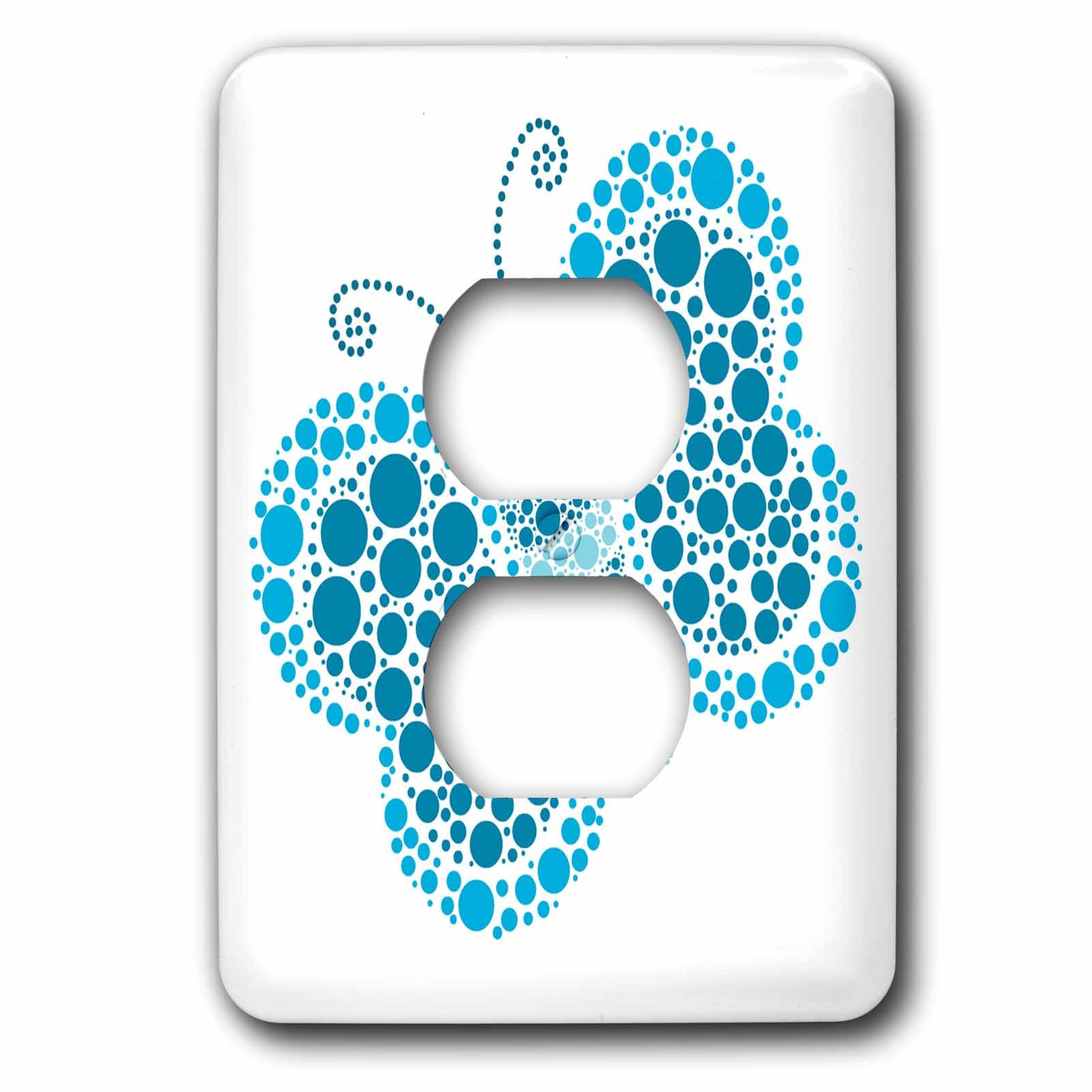 Papillon bleu pointillisme cache-prise 3dRose lsp_15367_6 pour décorer le salon