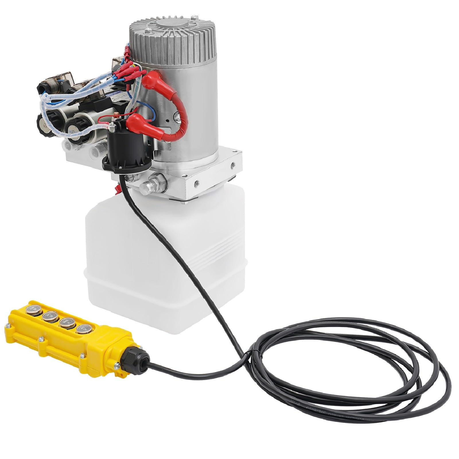 double acting hydraulic pump 12v dc 4.5 quart hydraulic power unit 1.6kw 3000rpm 22mpa hydraulic station pump with plastic reservoir hydraulic pump for dump trailer truck car lifting