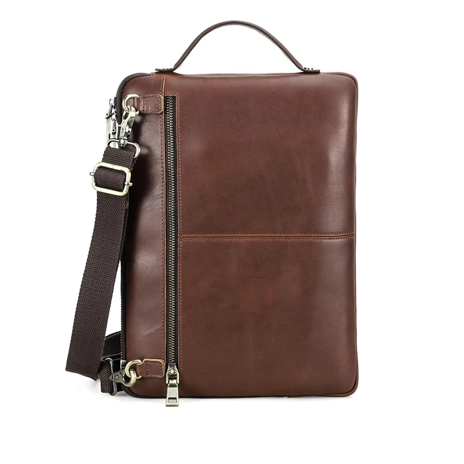 Bolso Mensajero Hombre Bolso bandolera de cuero genuino for portátil de hombre, bolso de negocios con correa for el hombro.