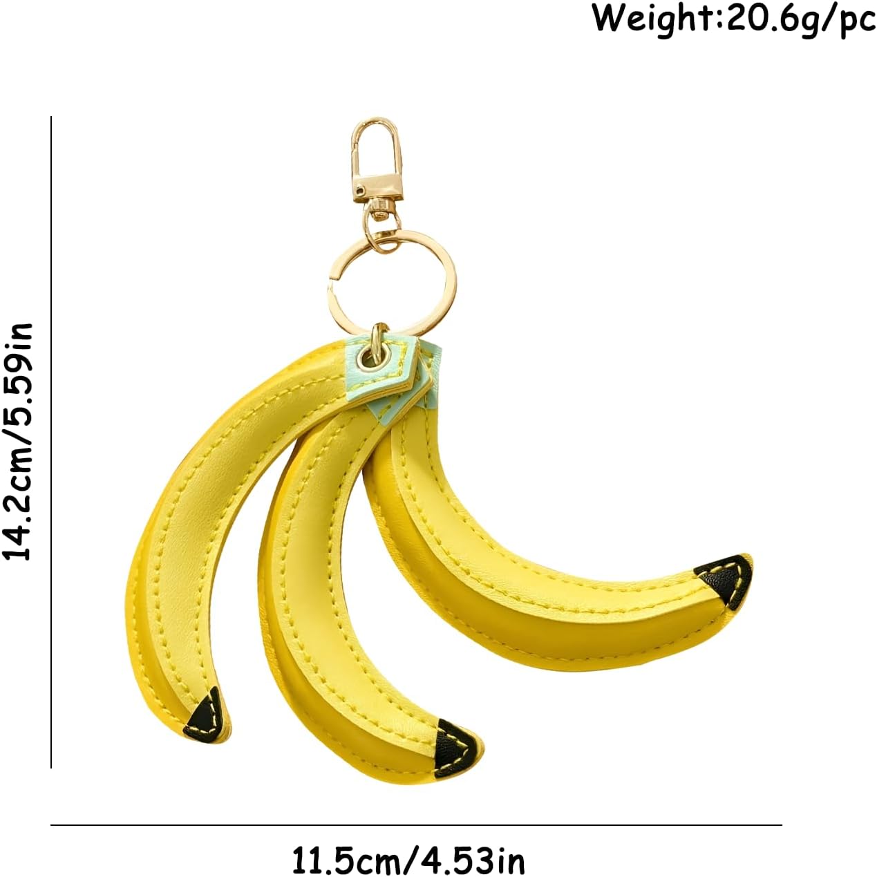 Leather Banana Keychain Bag Charm–Funny Keyring Charm for Women & Girls|Car Key Handbag Purse Backpack Tote Decor | Car Interior Decoration,Birthday Gifts - Image 7