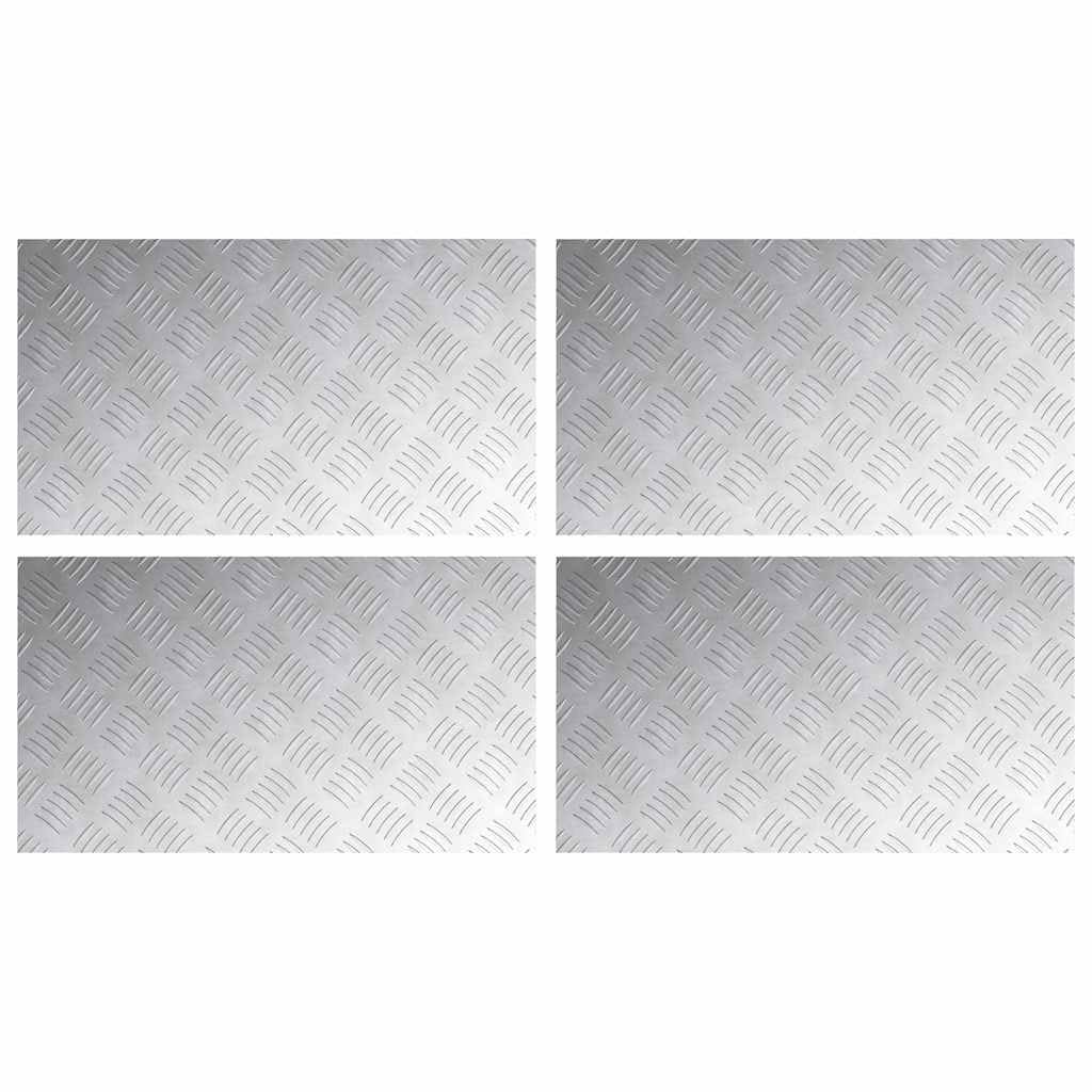 Fengshui Aluminiowy stopień schodowy, 70 x 40 cm, srebrny, 4 sztuki | Antypoślizgowa konstrukcja blachy ryflowanej, do użytku wewnątrz i na zewnątrz, łatwe czyszczenie, trwała