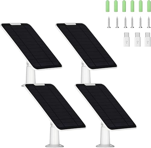 Panel solar mejorado de 5 V 6 W para cámara de seguridad, compatible con Eufycam 2C2C Pro22 ProE20E40E, fuente de alimentación continua con puerto