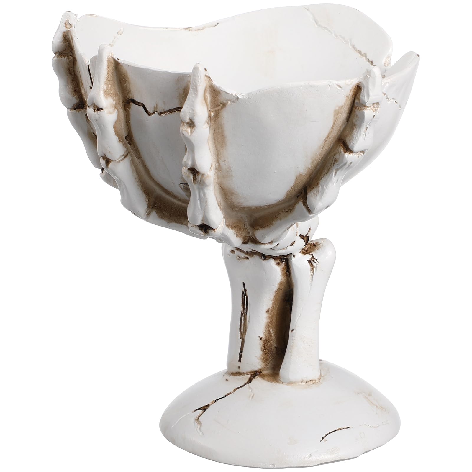 NOLITOY 2 Pcs Halloween Candy Bowl Resin Skeleton Hand Skull Dishes Fruit Bowl Snack Candy Tray for Home Halloween Party Decoration