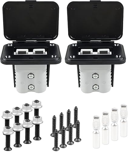 Panel de instalación de enchufe integrado de 120 A con cubierta antipolvo para conectores Anderson Placa empotrada de montaje empotrado 2 piezas