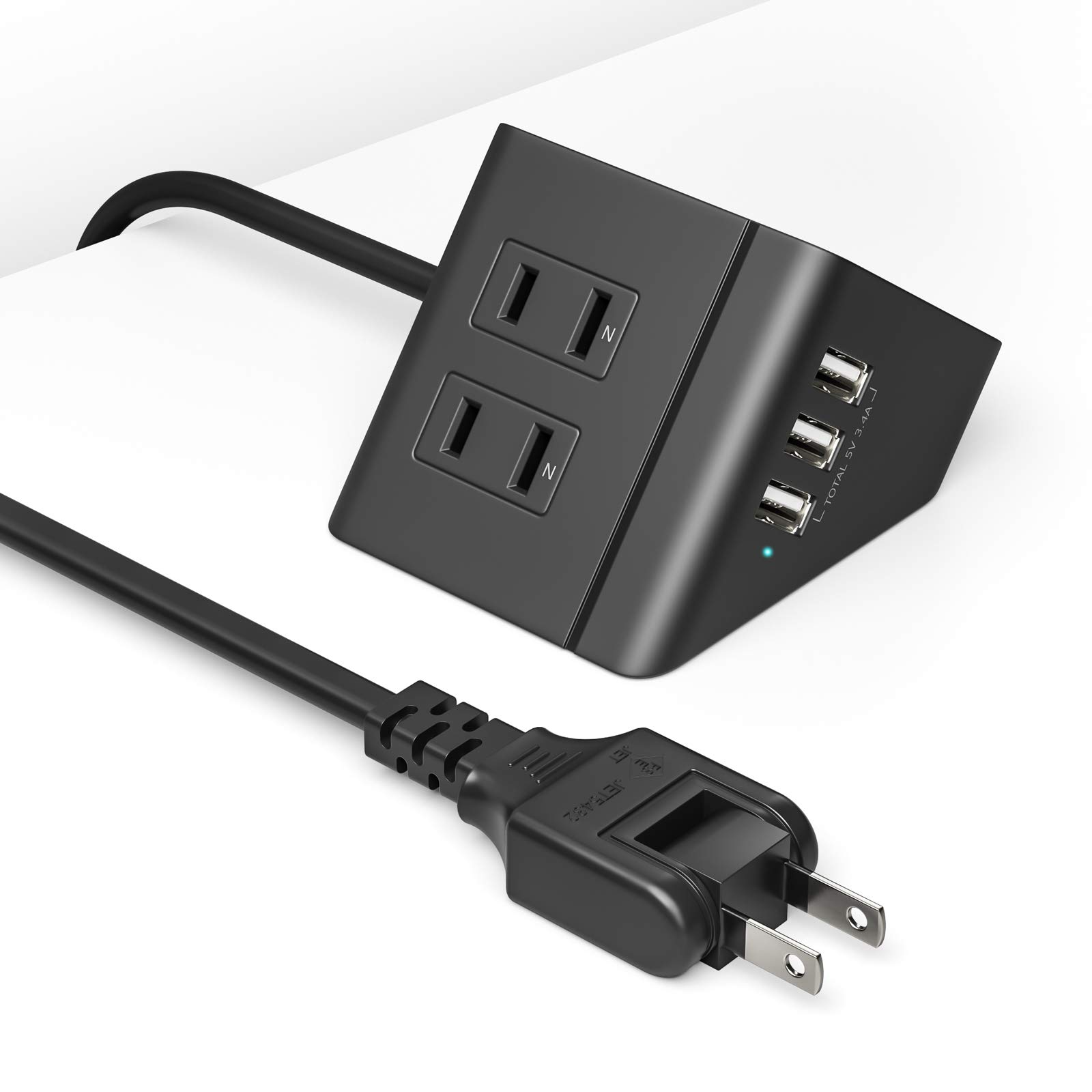 USBタップ Amazon | Letmy 電源タップ usb 延長コード 1.5m 4個AC口 3USB