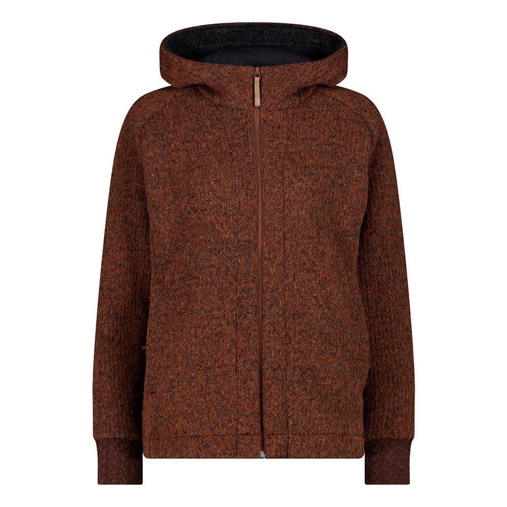Cmp Damen Malto Mel. Jacket Fix Hood, 34M0766, Basic Brown, D46, Woman