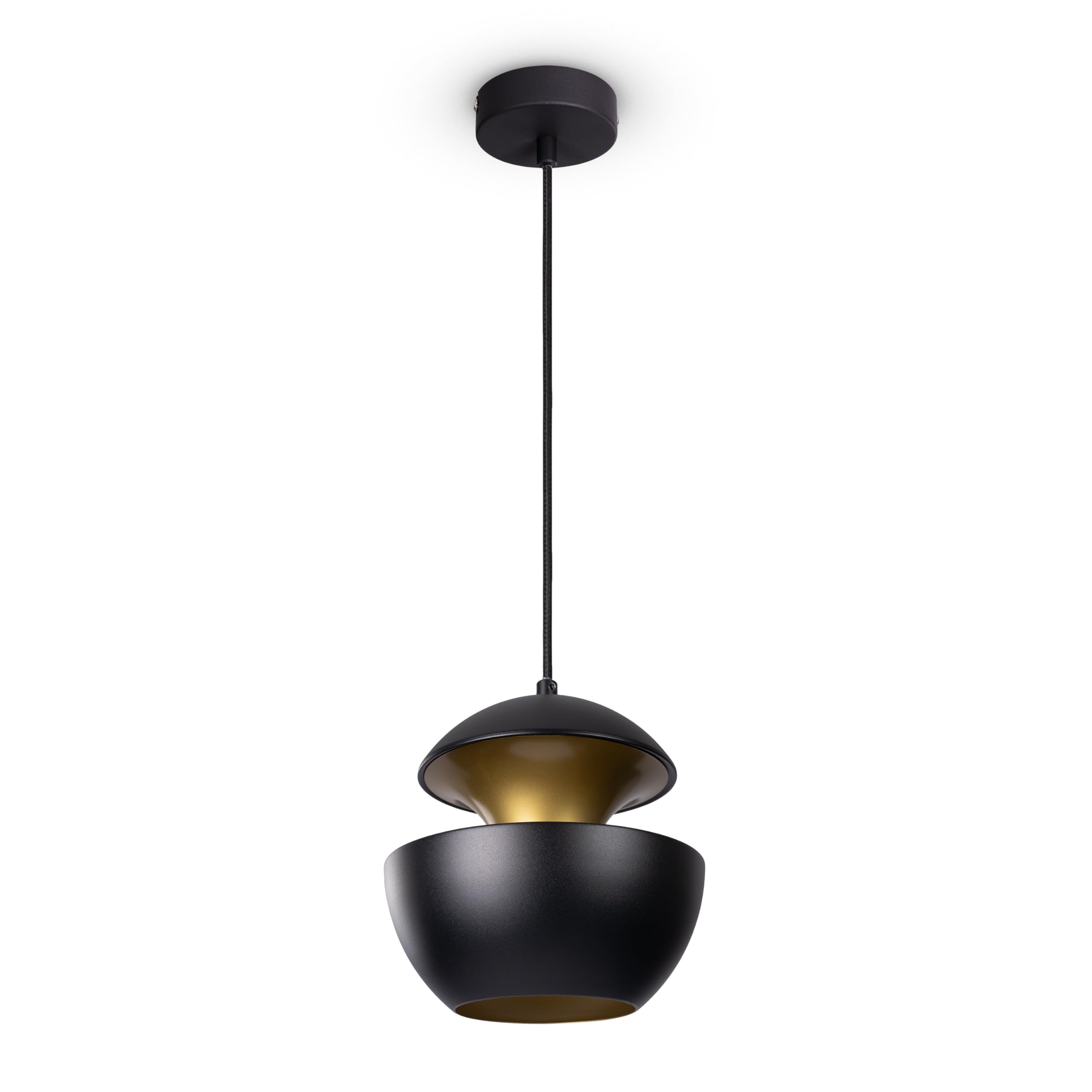 Suspension Luminaire Boho Papier Noir - Abat-jour Élégant Style Bohème Pour Salon, Cuisine Ou Salle à Manger, E27, Hauteur Réglable