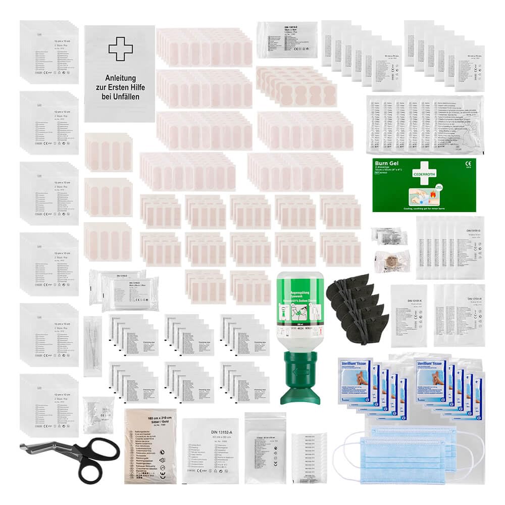 Erste-Hilfe-Nachfüllset Metallverarbeitung, DIN 13157 mit branchenspez. Zusatz, Art.-Nr. 610349 | Erste Hilfe Füllung | Nachfüllpack
