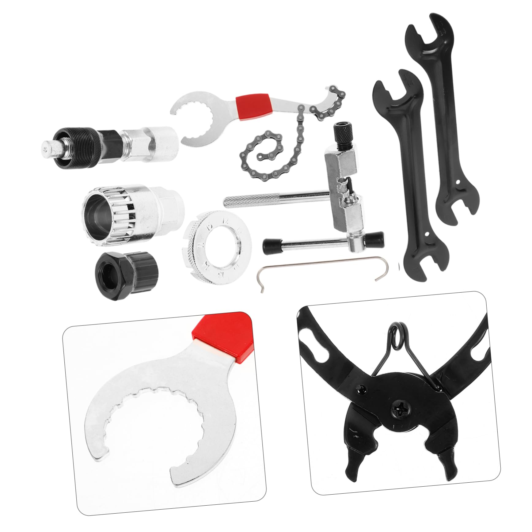 TOYANDONA Kit de Reparación de Bicicleta, Juego de Herramientas Portátil y Compacto para Desmontar Bielas, Pedalier y Platos, Adecuado para Viaje y Reparaciones