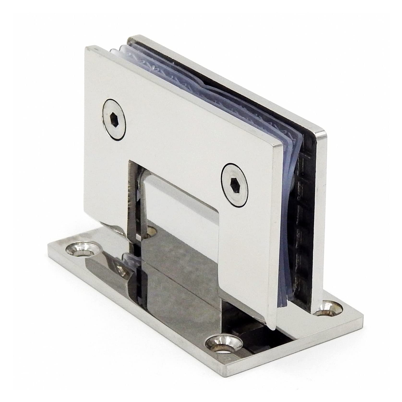 AUNANGLJSCS 1 PCS Stainless Steel Frameless Glass Door Hinge 90 Degrees of Bathroom Clamp Mirror Light Folding Clip Hinges