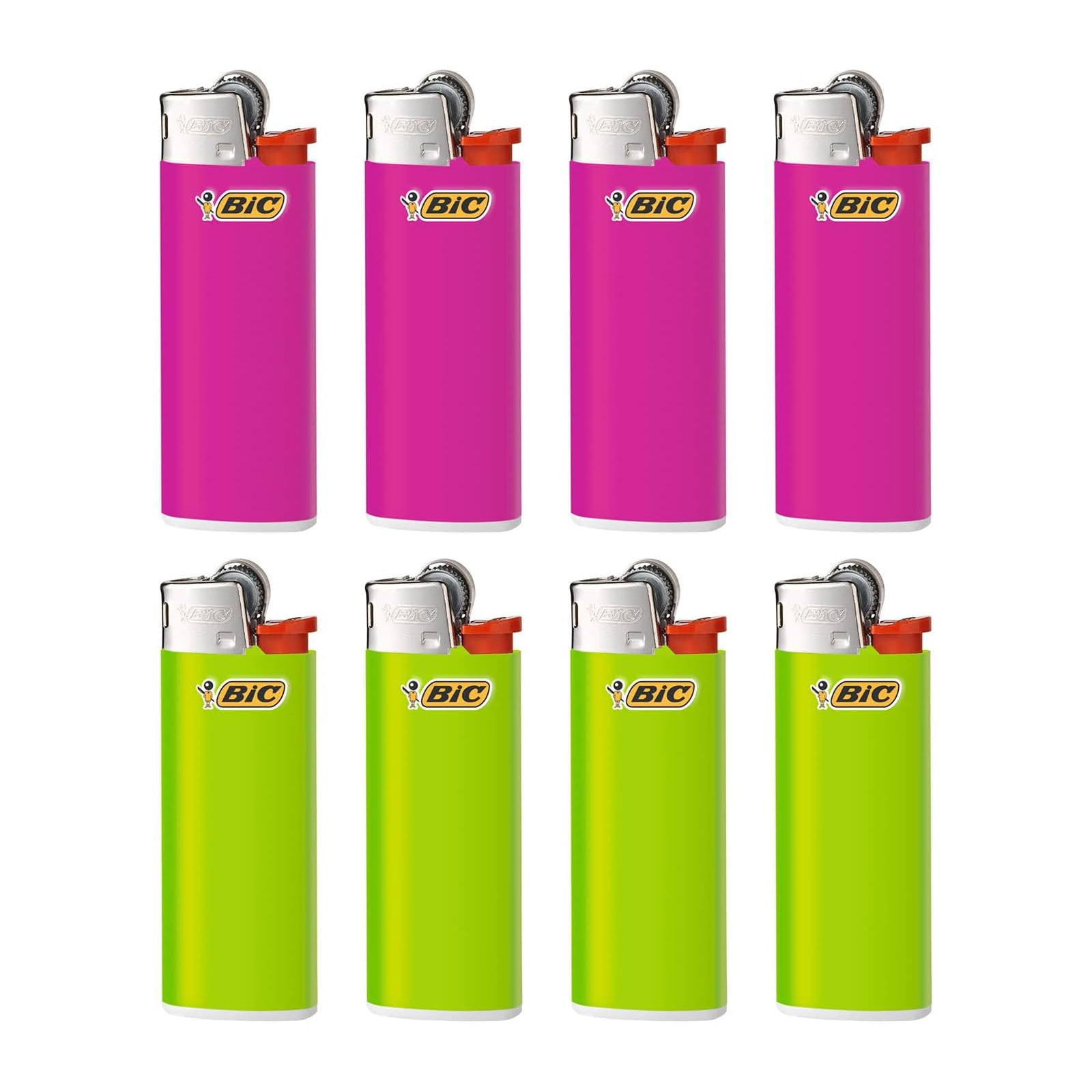ビック(Bic) ライター J25 ミニ 使い捨て やすり ピンク イエローグリーン 各4本×2セット(8本セット) J25L-PYG AM