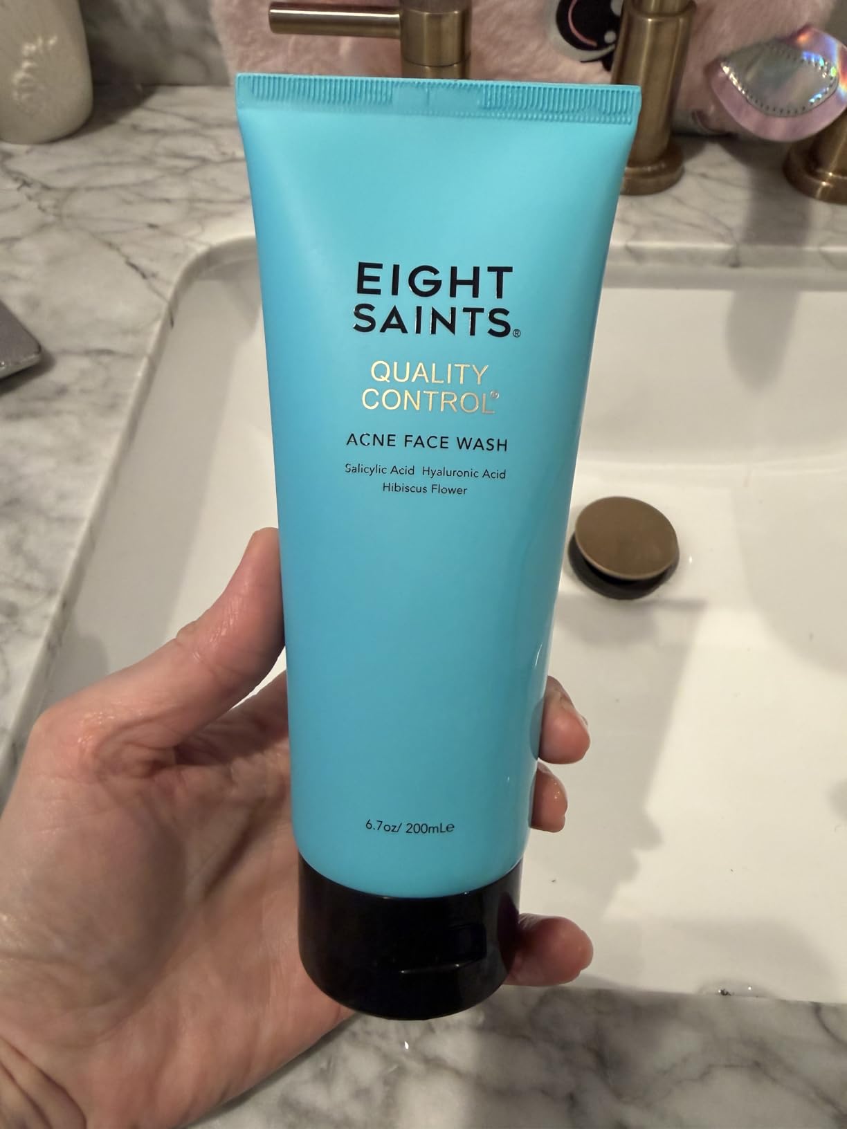 Eight Saints Quality Control Acne Face Wash, Reduce Acne and Prevent Future Breakouts, with 2% Salicylic Acid, Hyaluronic Acid, and Hibiscus Flower, 6.7 Ounces
