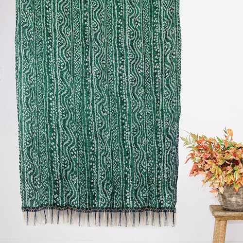 Image of Women's Art Silk Bandhani Print Dupatta with 2.20 Meters | Women's cotton printed dupatta with tassels