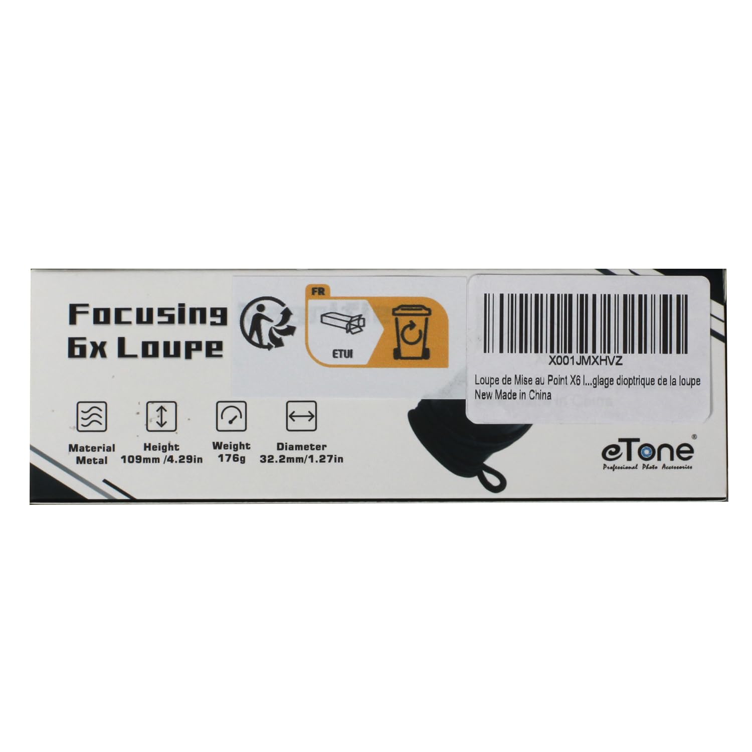 Loupe de Mise au Point X6 loupe MC 4x5 8x10 pour dépoli. Grand Format. Réglage dioptrique de la loupe
