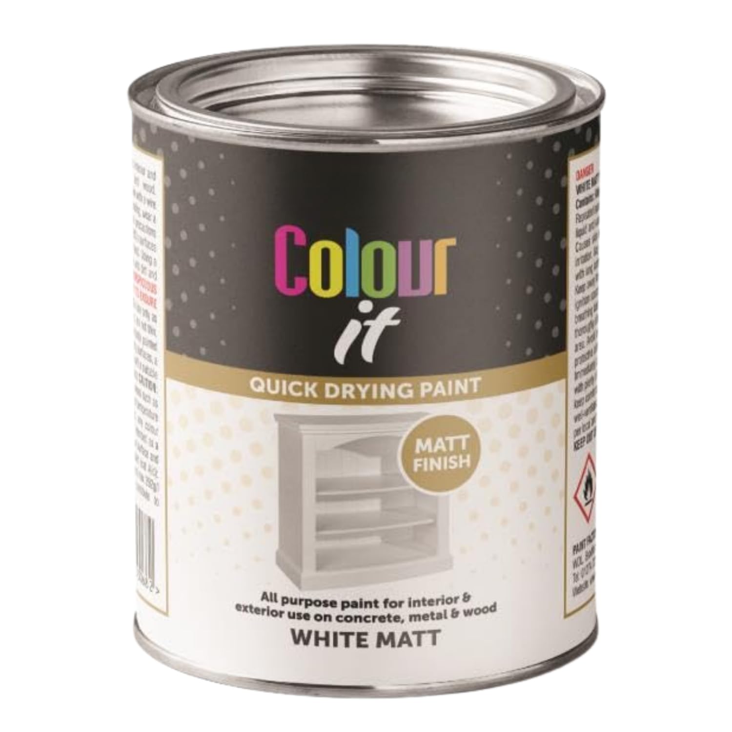 Inspired Essentials 300ml Non Drip Paint Tin Exterior Interior Hard Drying Performance Multi-Purpose Tin for Metal, Wood, Plastic, Walls with Perfect Finish (2, White Matt) โ image 1