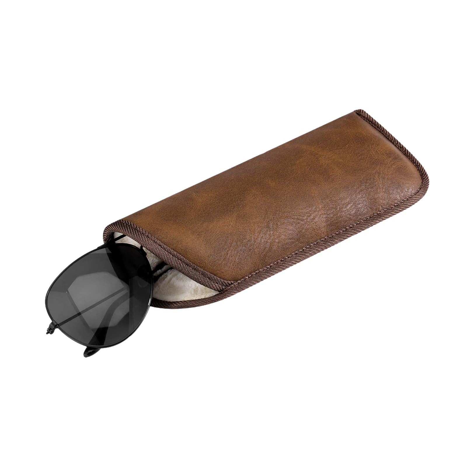 Xjdzineq Stylish Crush Proof Eyeglass Storage Compact Water Resistant PU for Travel Daily Compact Squeeze Proof Glasses