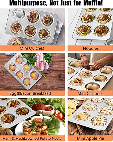 Image of 6-Cup Muffin Tray for Baking | Durable Aluminum Cupcake Tray, Microwave Safe, Easy to Clean Mould | Ideal Mould for Bakery Uses,Cupcakes, Jelly | Multi-Purpose Tray - 10 Inches,Silver