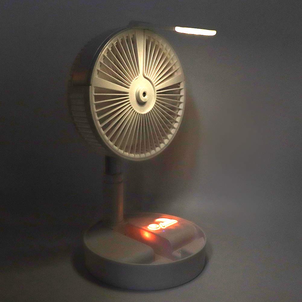 FTVOGUE Ventilador de Escritorio Telescópico con Carga USB, Hidratación