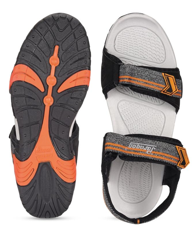 Image of PARAGON FBK1411G Stylish Velcro Sandals for Men | Durable, Comfortable & Lightweight Sandals with Cushioned Soles | Easily Washable | Ideal for Outdoor Use
