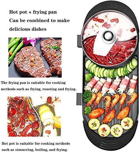 Barbecue Grill Electric Barbecue Hotpot Grill Smokeless Bakeware Grilled Hot Pot Large Non-stick Barbecue Machine Kebab Grill Korean Indoor