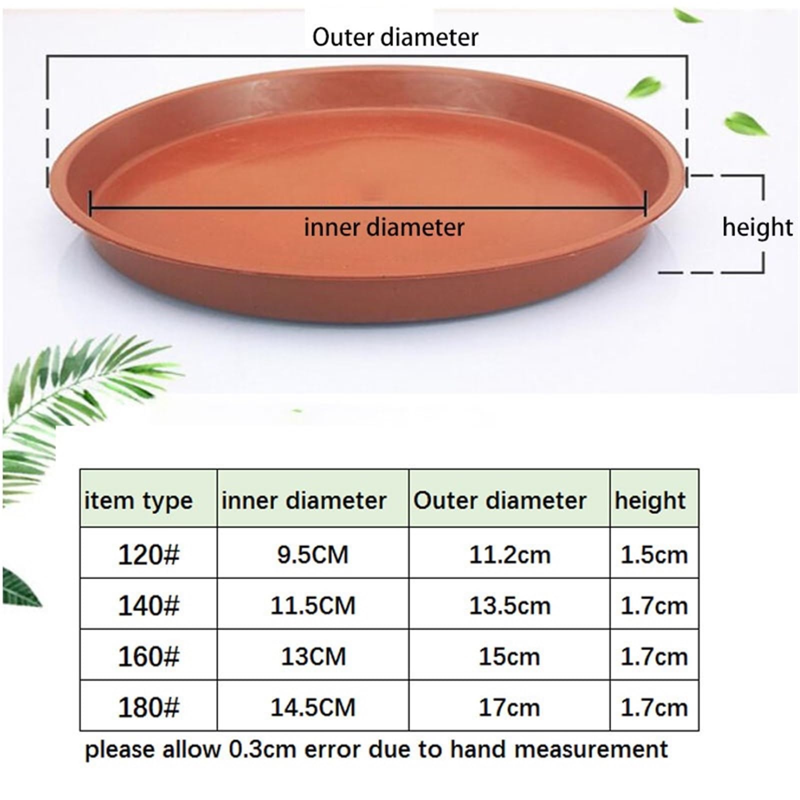 Plastikowe podstawki do doniczek 30 szt. tace na doniczki Okrągłe spodki rośliny Wielokolorowe rozmiary Wewnątrz zewnątrz(Red,11.5x13.5cm)
