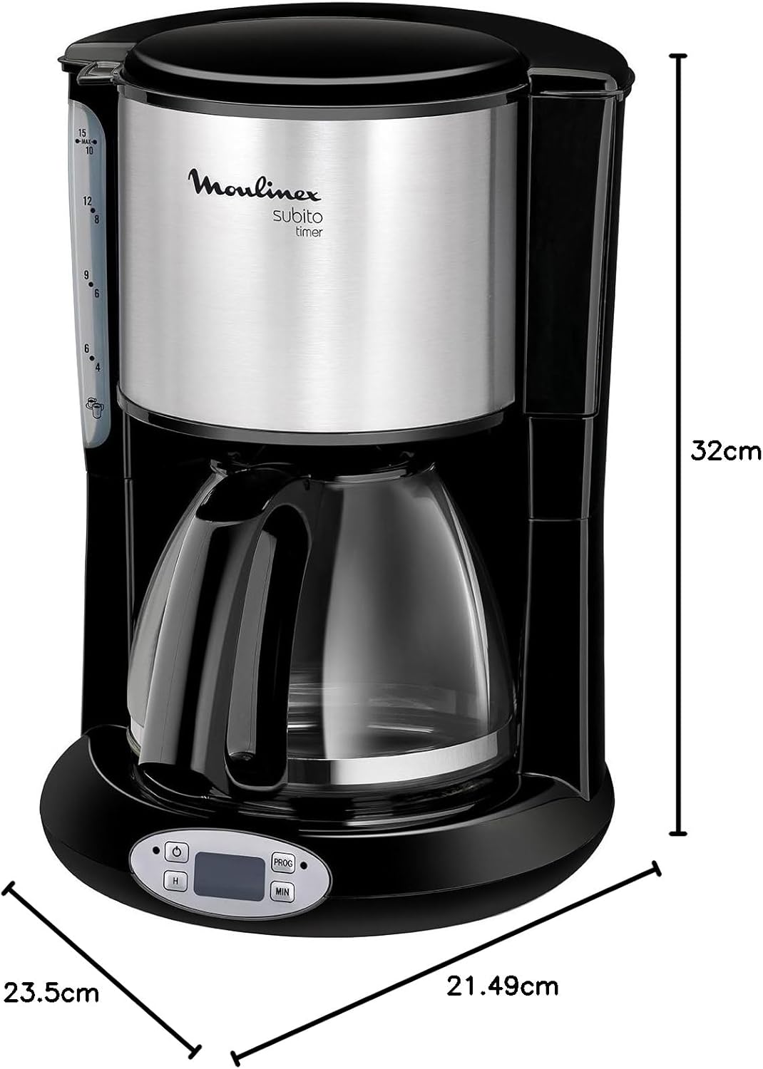 Moulinex Subito FG362810 caffè programmabile Timer Acciaio Inox/Nero