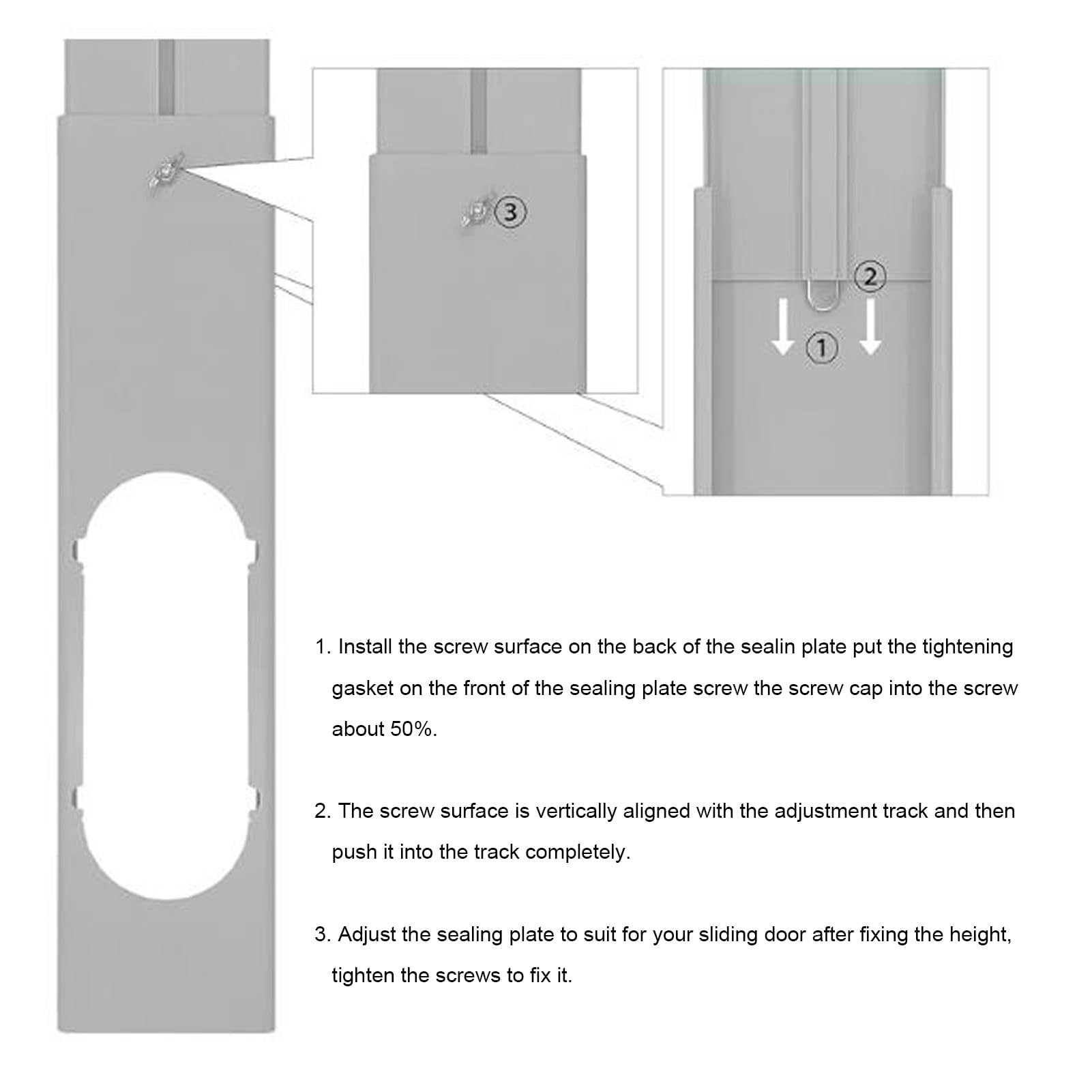 Gonetre Kit di Guarnizioni per Finestre per Condizionatori d'Aria, 4 Piastre di Tenuta per Finestre Portatili per Condizionatori d'Aria, Kit per Finestre per Condizionatori d'Aria,