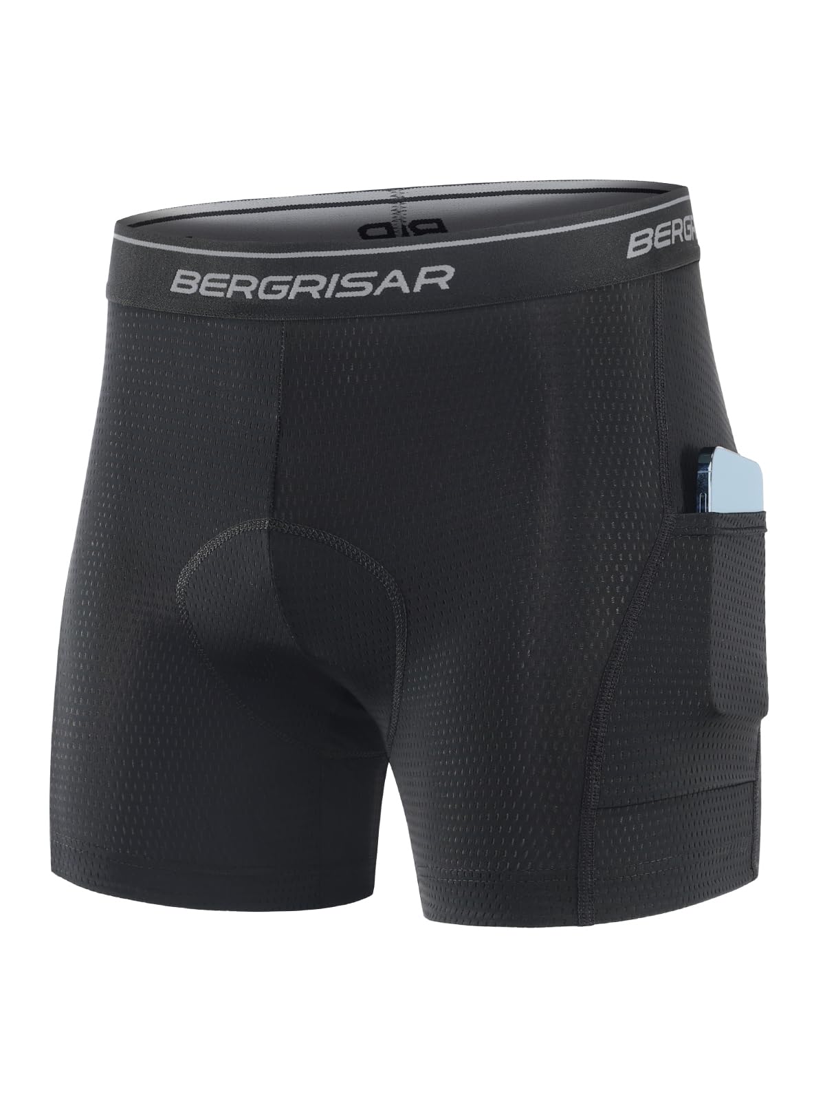 BERGRISAR Short de cyclisme rembourré respirant pour homme