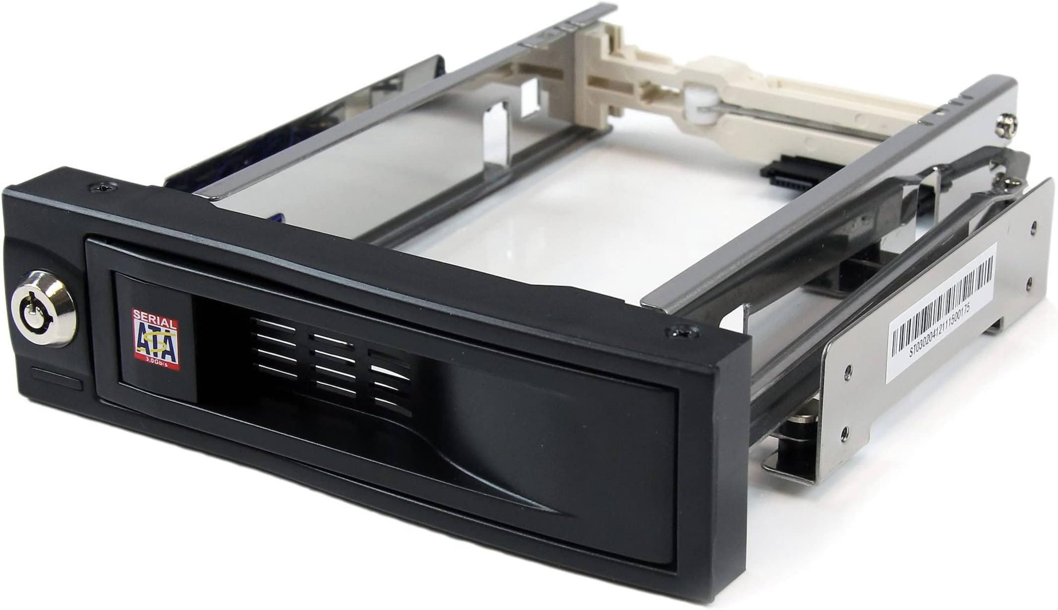 StarTech.com 5.25in Trayless Hot Swap Mobile Rack for 3.5in Hard Drive - Internal SATA Backplane Enclosure - Lockable drive bay , TAA (HSB100SATBK)