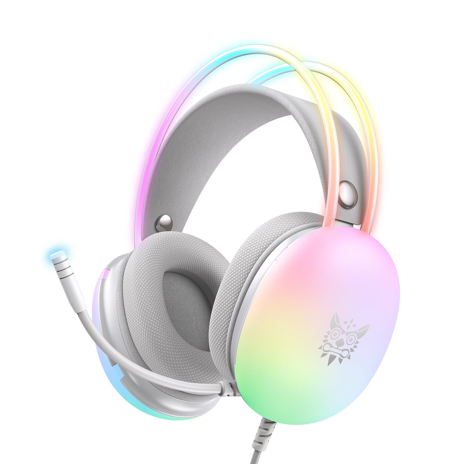 FH Onikuma X25 Gradient Dynamic Light Headset Computer gaming headset for PS4/PS5/XOne/XSeries/NSwitch/PC Grey