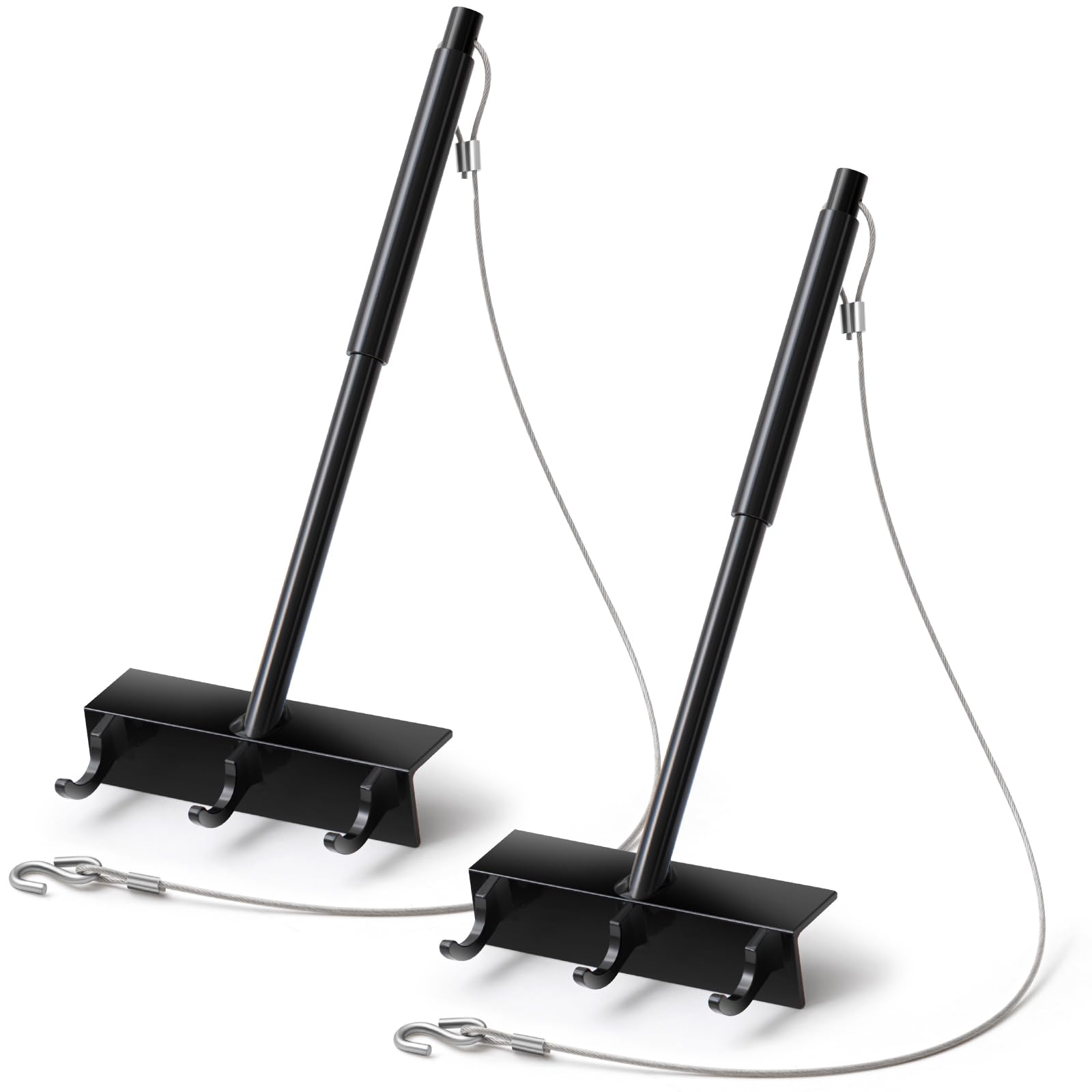 Shimeyao 2 Stück Maschendrahtzaunspanner, strapazierfähig, 40 cm, Maschendrahtzaun mit rutschfestem Griff, schwarzes Stahlmaterial, Werkzeug, für Installation oder Wartung, inkl. Verbindungshaken