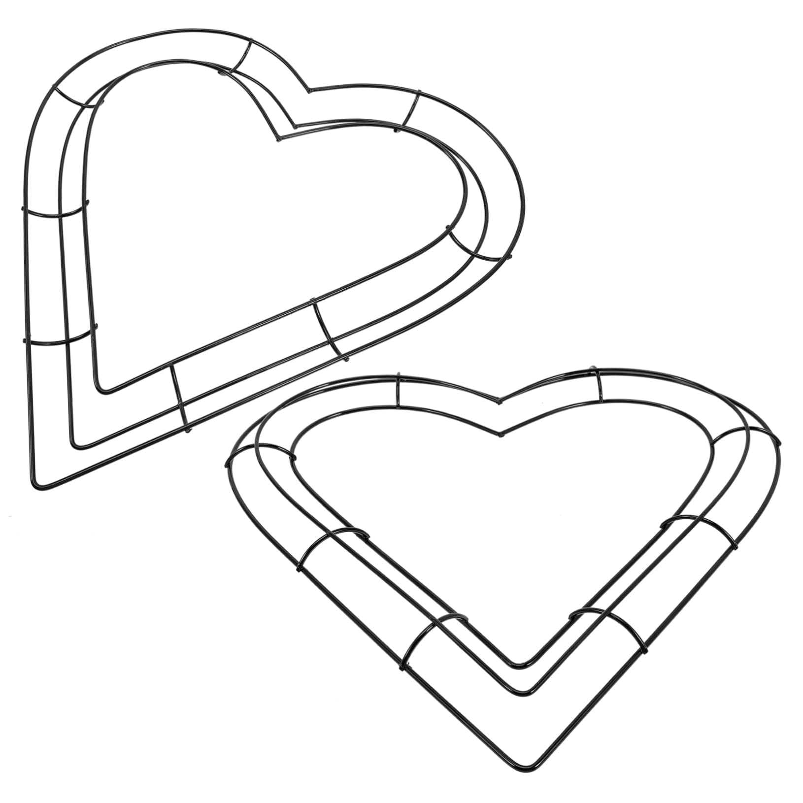 6stücke Herzförmige Drahtkranz-Ringe Für -blumenkränze Für Valentinstag Und Kreative Dekorationen Innen Und Außenbereichen