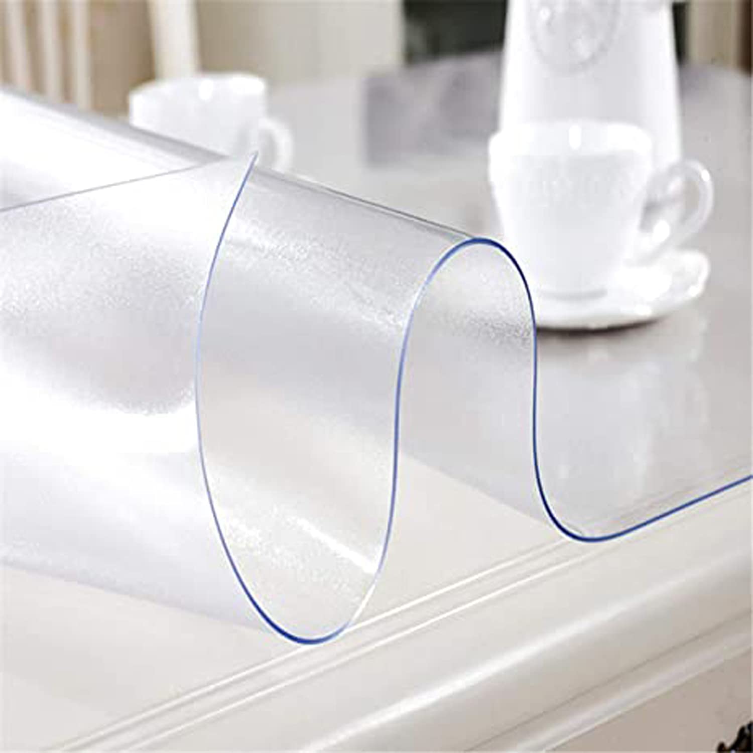Clear/Frosted PVC Table Pad Plastic Desk Protector Cover, Waterproof Washable Tablecloth Desktop Mat for Home Kitchen Office (70x40cm,Frosted)