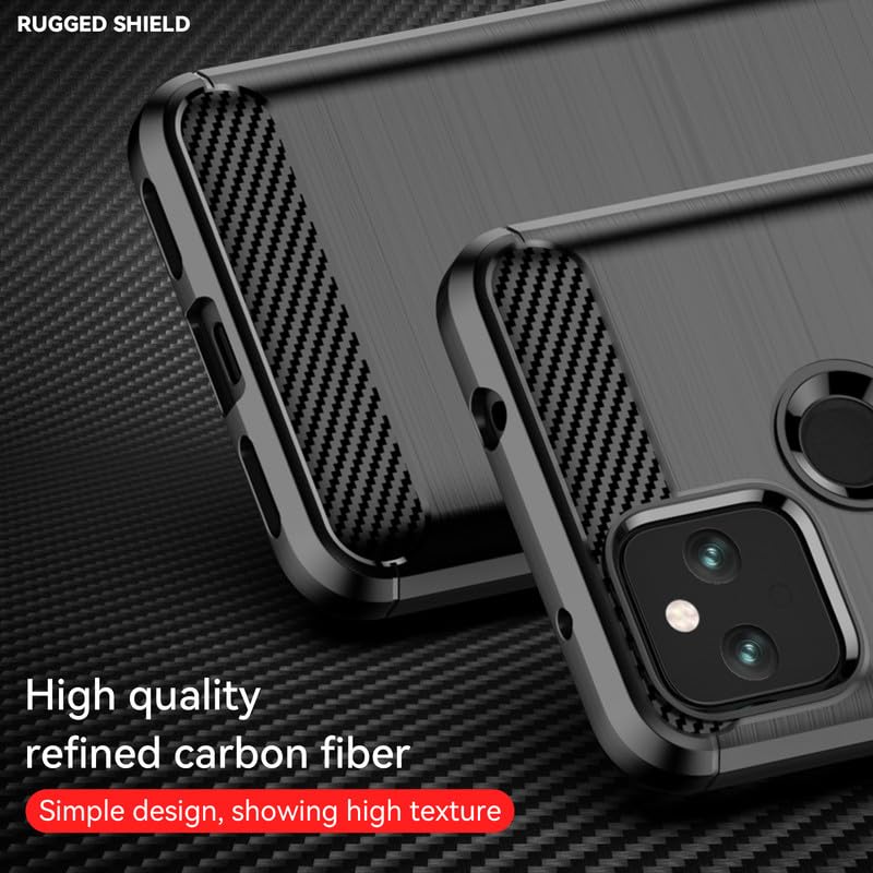 Image of Hybrid Carbon Fiber Back Case for Google Pixel 5 (Black)