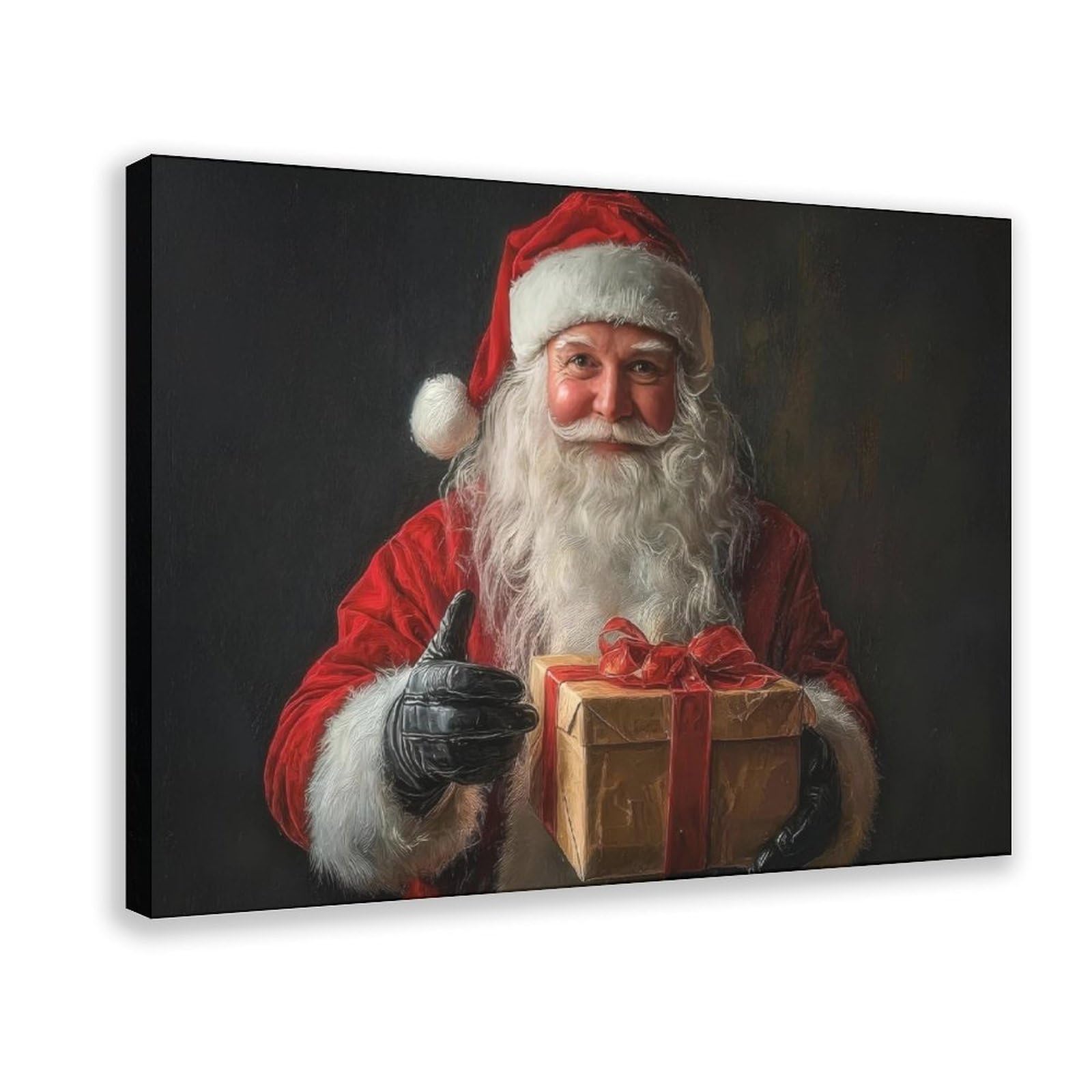 Bareronor Vintage Santa Claus Canvas Poster for Bedroom Decor Gift