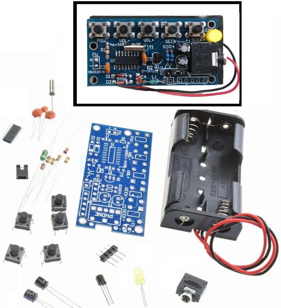 76MHz-108MHz Wireless Stereo FM Radio Kit Audio Receiver PCB FM Module Kits Learning Electronics For Diy 1.8-3.6VDC